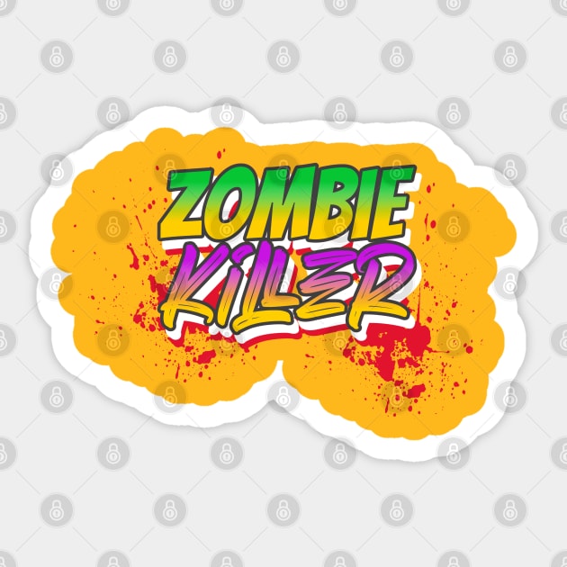 Zombie killer Graffiti  horror Sticker by VICTIMRED